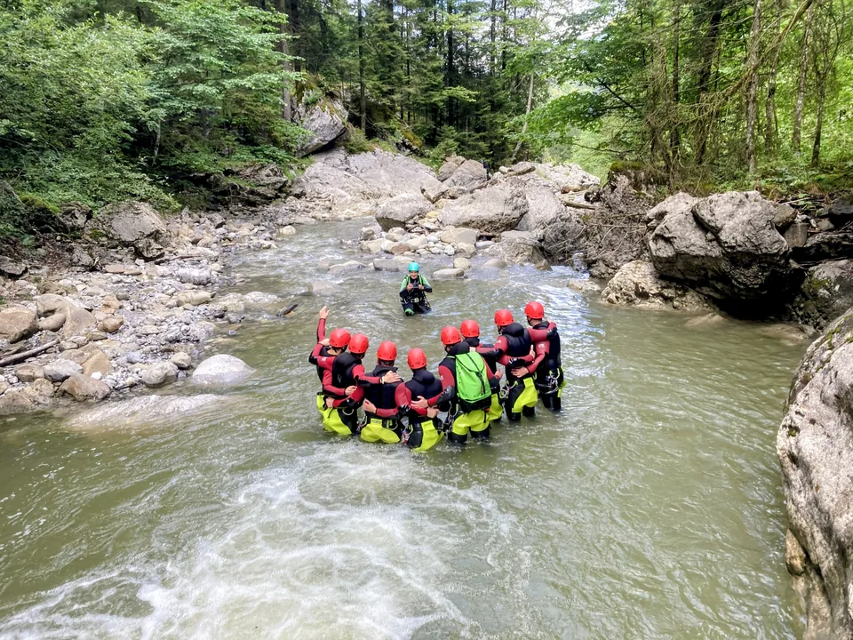 Private Canyoning-Gruppe in der Kobelache
